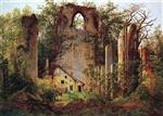 Caspar David Friedrich  - Bilder Gemälde - Ruins of Eldena, near Greifswald