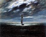 Caspar David Friedrich  - Bilder Gemälde - Seapiece by Moonlight