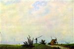 Caspar David Friedrich  - Bilder Gemälde - Seashore and Fisherman