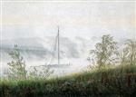 Caspar David Friedrich  - Bilder Gemälde - Ship on the Elbe in the Early Morning Fog