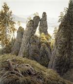Caspar David Friedrich  - Bilder Gemälde - The Rock Gates in Neurathen