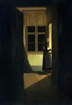 Caspar David Friedrich  - Bilder Gemälde - The Woman with the Candlestick