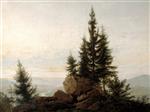 Caspar David Friedrich  - Bilder Gemälde - View of the Elbe Valley