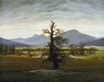 Caspar David Friedrich  - Bilder Gemälde - Village Landscape in Morning Light