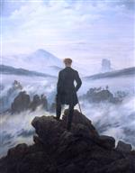 Caspar David Friedrich  - Bilder Gemälde - Wanderer above the Sea of Fog