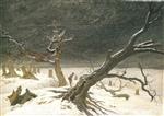 Caspar David Friedrich  - Bilder Gemälde - Winterlandschaft