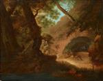 Caspar David Friedrich  - Bilder Gemälde - Wolves in the Forest in front of a Cave