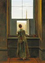 Caspar David Friedrich  - Bilder Gemälde - Woman at the Window