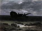 Caspar David Friedrich  - Bilder Gemälde - Wreck in the Moonlight