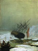 Caspar David Friedrich  - Bilder Gemälde - Wreck in the Sea of Ice