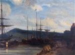 Johan Barthold Jongkind - Bilder Gemälde - Harbour Scene in the Evening