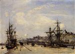 Johan Barthold Jongkind - Bilder Gemälde - Honfleur, the Railroad Dock