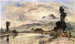 Johan Barthold Jongkind  - Bilder Gemälde - Landscape near Grenoble