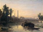 Johan Barthold Jongkind  - Bilder Gemälde - River View in France, possibly near Pontoise