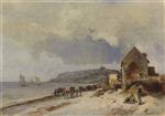 Johan Barthold Jongkind  - Bilder Gemälde - The Beach at Sainte-Adresse