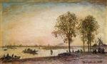 Johan Barthold Jongkind  - Bilder Gemälde - The Meuse and the Merwede at Dordrecht, Holland