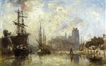 Johan Barthold Jongkind  - Bilder Gemälde - The Port of Dordrecht