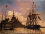 Johan Barthold Jongkind  - Bilder Gemälde - The Port of Rotterdam