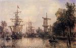 Johan Barthold Jongkind  - Bilder Gemälde - The Port of Rotterdam