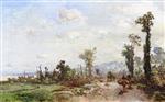 Johan Barthold Jongkind  - Bilder Gemälde - The Road to Saint Clair, near Honfleur, Morning Effect