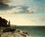 Johan Barthold Jongkind  - Bilder Gemälde - The Sea at Étretat
