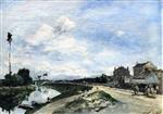 Johan Barthold Jongkind  - Bilder Gemälde - The Seine at Bas-Mandon