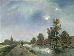 Johan Barthold Jongkind  - Bilder Gemälde - Towpath near Overschie