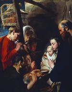 Jacob Jordaens  - Bilder Gemälde - The Adoration of the Shepherds