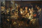 Jacob Jordaens  - Bilder Gemälde - The Bean Feast (The King Drinks) 