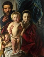 Jacob Jordaens  - Bilder Gemälde - The Holy Family with St. John the Baptist
