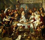 Jacob Jordaens  - Bilder Gemälde - The King is Drinking