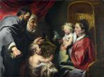 Jacob Jordaens  - Bilder Gemälde - The Virgin and Child with SS Zacharias, Elizabeth and John the Baptist