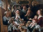Jacob Jordaens  - Bilder Gemälde - Wie die Alten sungen, so zwitschern die Jungen