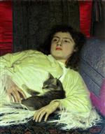 Iwan Nikolajewitsch Kramskoi - Bilder Gemälde - Girl with Cat