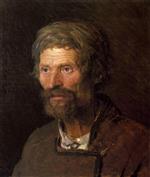 Iwan Nikolajewitsch Kramskoi - Bilder Gemälde - Head of an Old Ukrainian Peasant