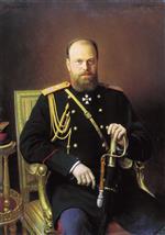 Iwan Nikolajewitsch Kramskoi  - Bilder Gemälde - Portrait of Emperor Alexander III