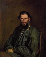 Iwan Nikolajewitsch Kramskoi  - Bilder Gemälde - Portrait of Leo Tolstoy