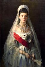 Iwan Nikolajewitsch Kramskoi  - Bilder Gemälde - Portrait of Maria Fyodorovna, Wife of Tsar Alexander III