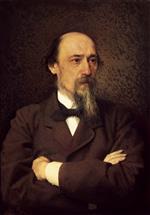 Iwan Nikolajewitsch Kramskoi  - Bilder Gemälde - Portrait of Poet Nikolai Nekrasov