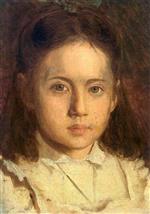 Iwan Nikolajewitsch Kramskoi  - Bilder Gemälde - Portrait of Sonya Kramskaya, the Artists Daughter