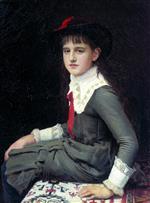 Iwan Nikolajewitsch Kramskoi  - Bilder Gemälde - Portrait of Varvara Lemokh as a Child