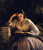 Iwan Nikolajewitsch Kramskoi  - Bilder Gemälde - Reading. A Portrait of the Artist's Wife