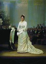 Iwan Nikolajewitsch Kramskoi  - Bilder Gemälde - Singer Elizaveta Lavrovskaya