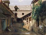 Iwan Nikolajewitsch Kramskoi  - Bilder Gemälde - Village Courtyard in France