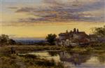 Benjamin Williams Leader - Bilder Gemälde - A Lonely Homestead