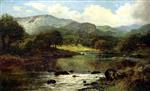 Benjamin Williams Leader - Bilder Gemälde - A Wooded River Landscape