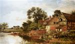Benjamin Williams Leader  - Bilder Gemälde - An Old Worcestershire Manor House