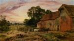 Benjamin Williams Leader  - Bilder Gemälde - Evening Return to the Homestead