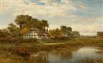 Benjamin Williams Leader  - Bilder Gemälde - Landscape with a Cottage
