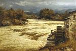 Benjamin Williams Leader  - Bilder Gemälde - Llugwy in Flood